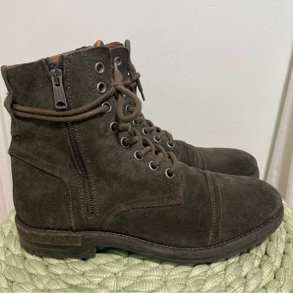 Replay Pack Brown Suede Lace Up Military Utility Combat Mid Boots